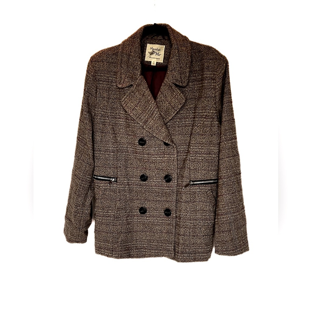 Maralyn & Me Junior’s Notched Collar Double-Breasted Peacoat Size 1X